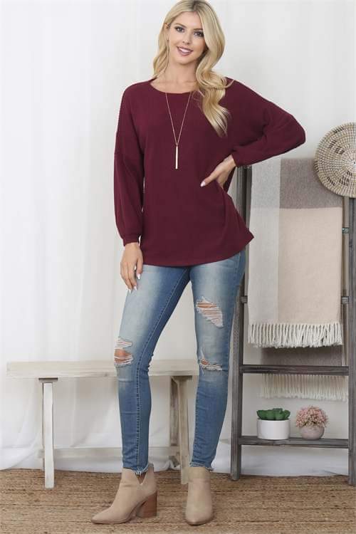 Waffle Sleeve Top